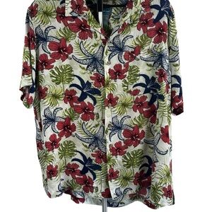VTG TropiCool Hawaiian Floral Button Up-Shirt Men’s Sz XL Casual Vacation